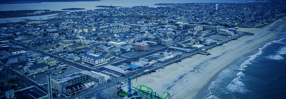 Aerial picture of the Seaside Park vacation rental market 