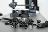 3D printed gears and materials on a table